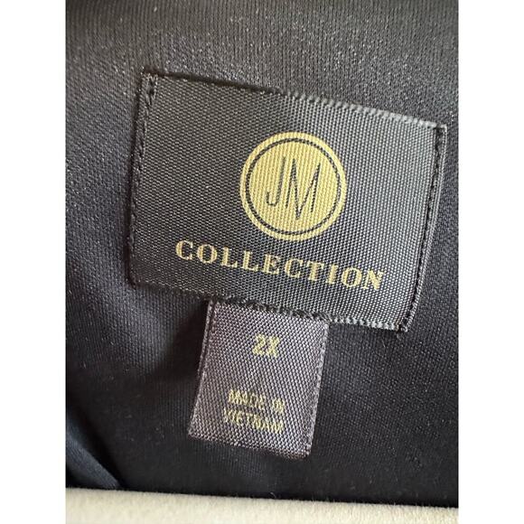 JM COLLECTION Plus Size Smocked-Sleeve Necklace Top Size 
2X - Picture 4 of 8